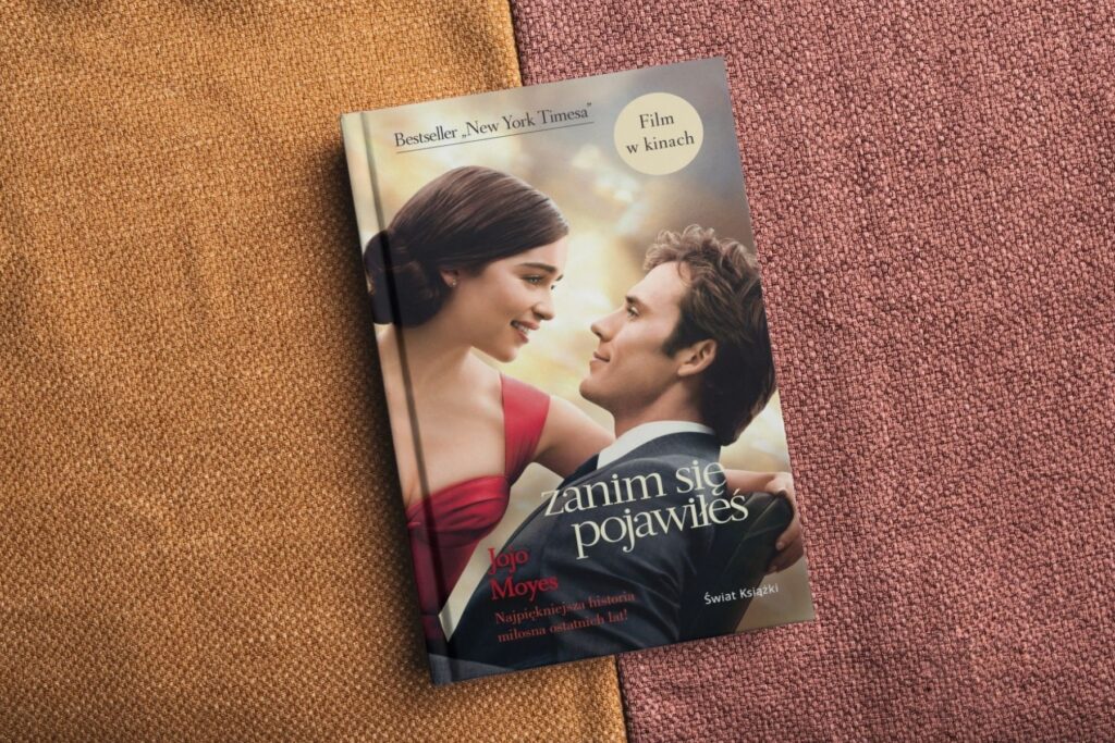 Zanim się pojawiłeś Jojo Moyes - mockup z okładką filmową